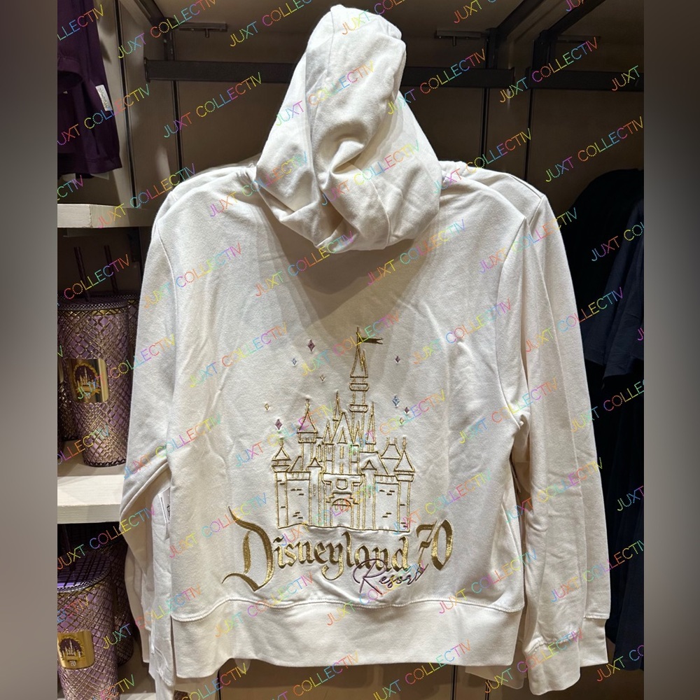 Disney Parks Disneyland 70th Anniversary Celebration Gold Castle Zip Up Hoodie - Picture 2 of 6